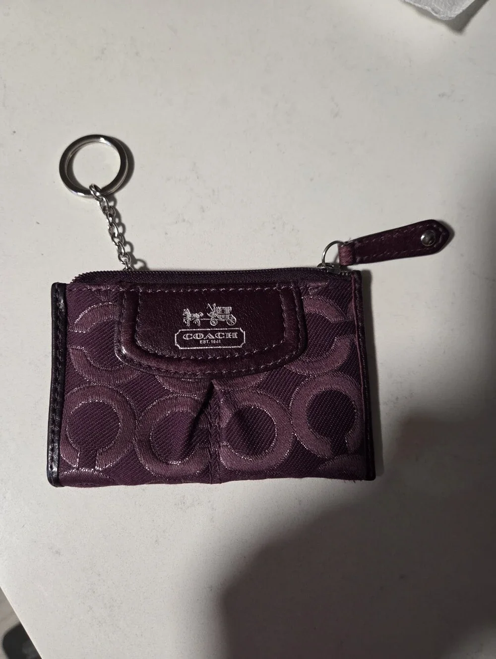 EUC Coach Credit Card Holder With Key Chain.